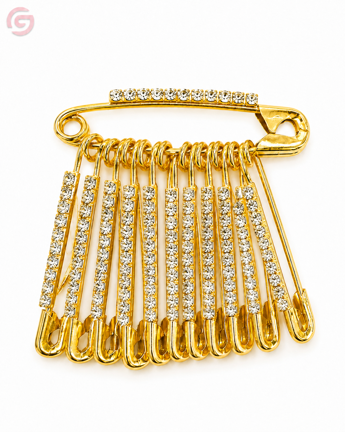 Golden Crystal Hijab 12 Safety Pins