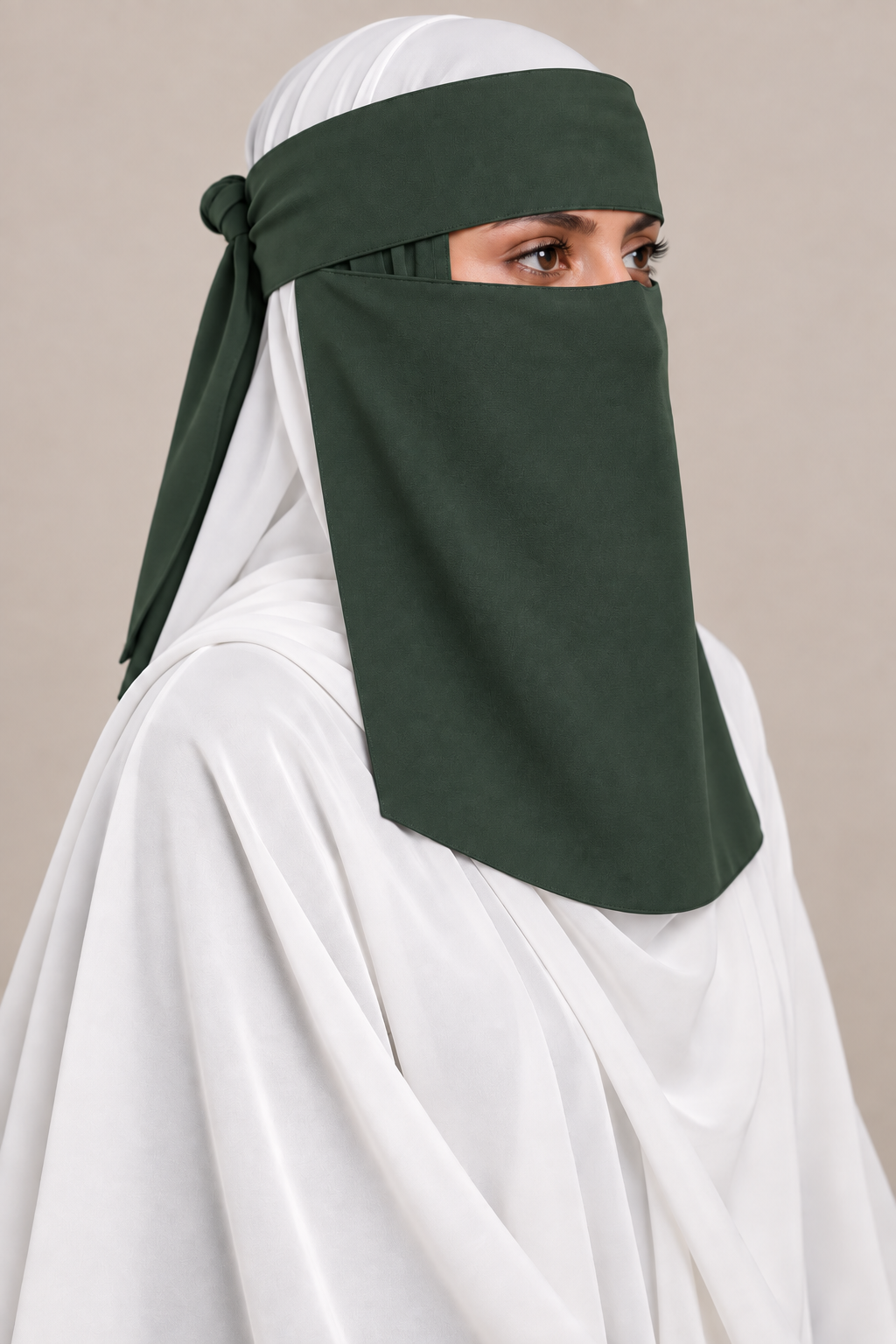 Forest Green Tie-Back Niqab