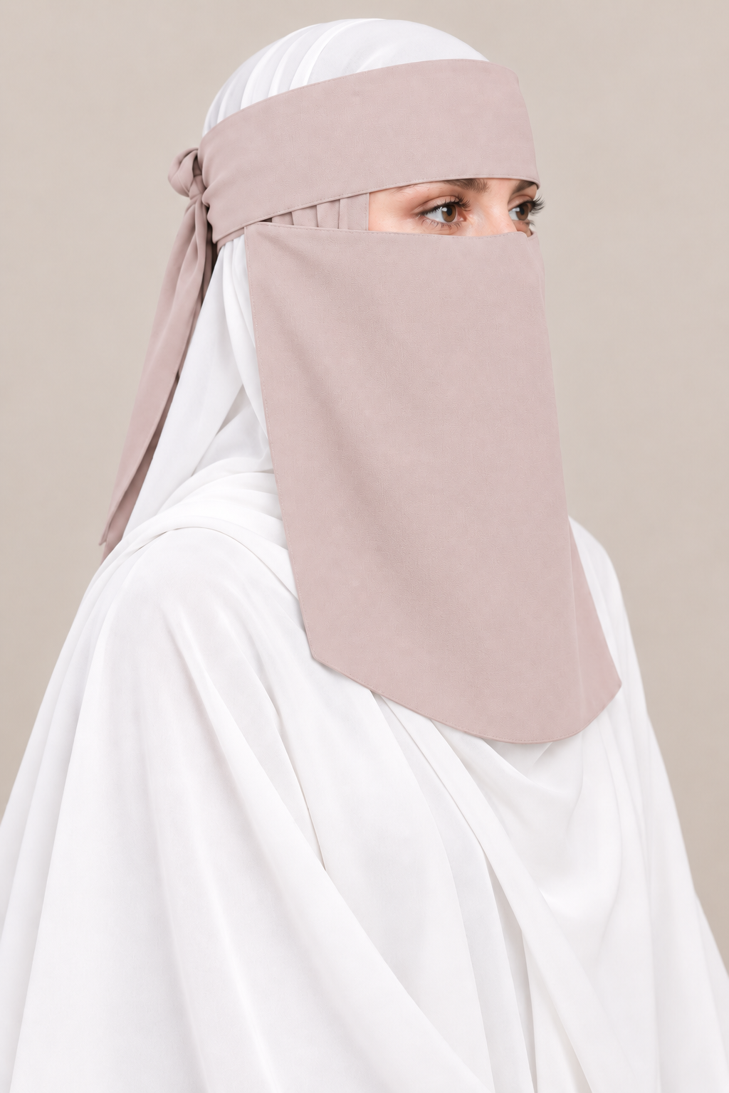 Blush Pink Tie-Back Niqab
