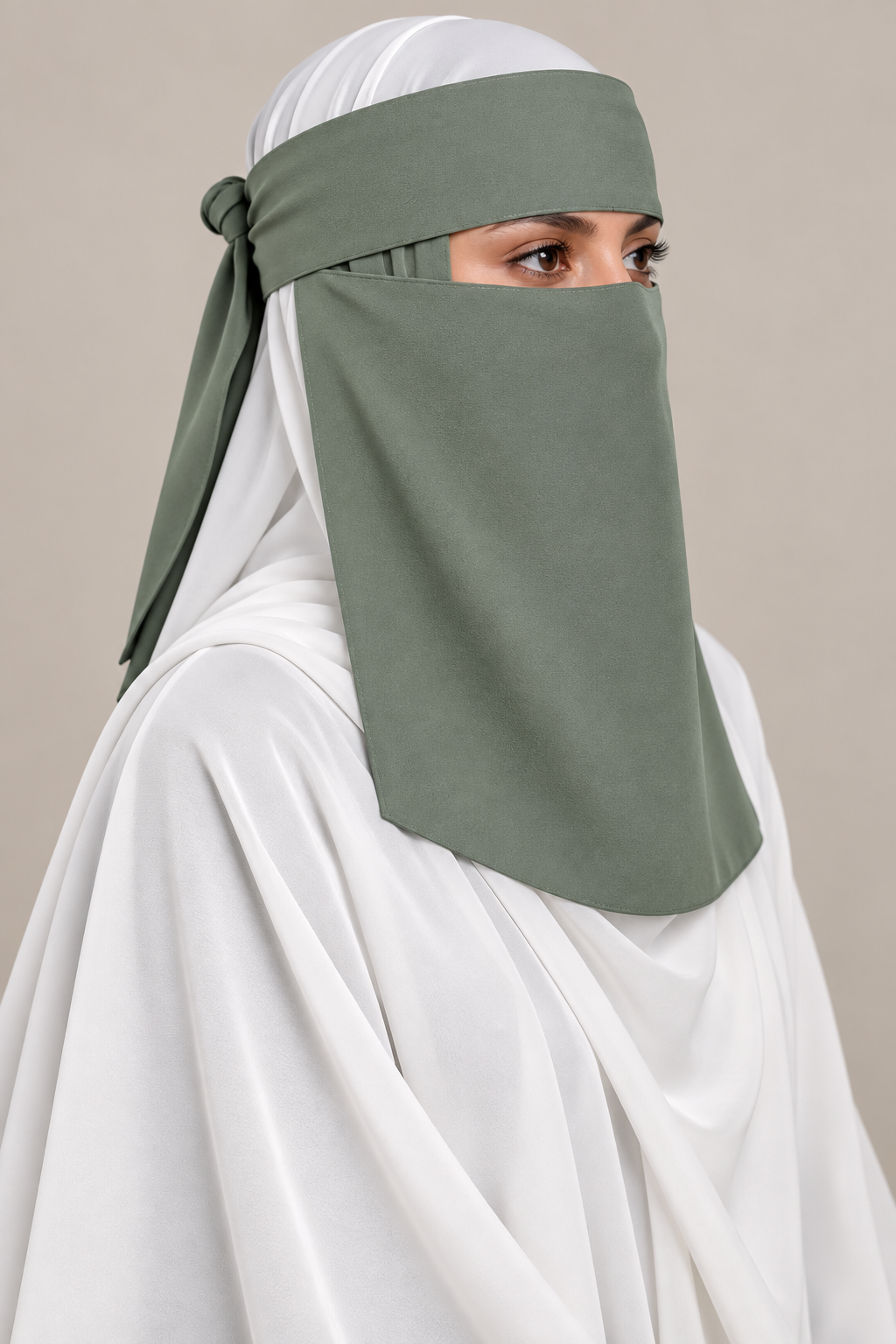 Sage Green Tie-Back Niqab