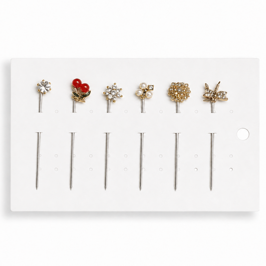 Decorative Brooch Hijab Pin Set – 6 Designs