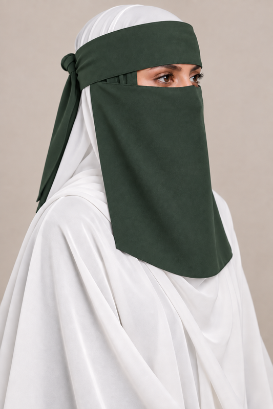 Forest Green Tie-Back Niqab